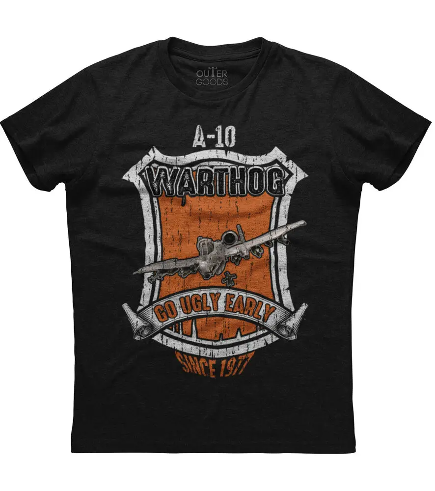 A 10 Warthog Go Ugly Early Since 1977 Mens Short Sleeve New Cotton Black T-shirtHigh quality 100% cotton