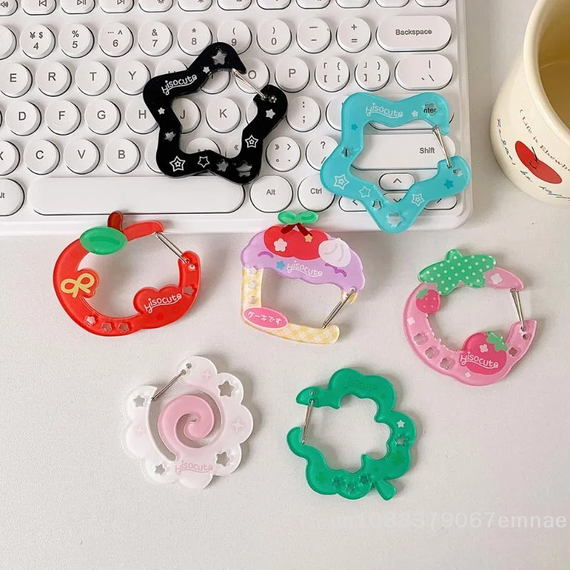 [ZYAS] Ins-Style Niedlicher Acryl-Cartoon-Schlüsselanhänger Kawaii Frucht-Cupcake-Stern-Form Deko-Taschenanhänger Schlüsselanhänger