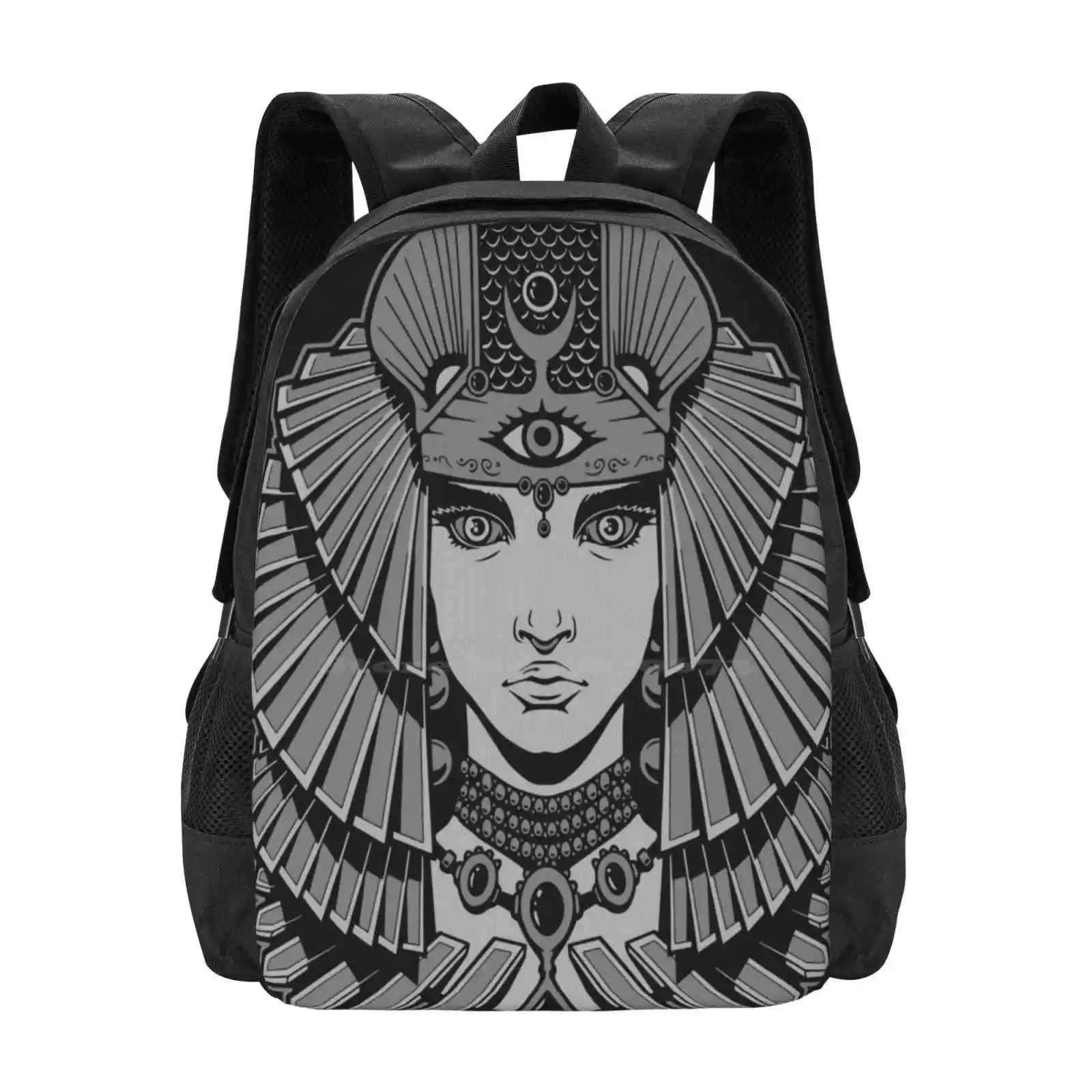 Goddess 3D Print Design Backpack Student Bag Goddess Woman Princess Girl Power Female Egyptian Beautiful Religion Occult Witch