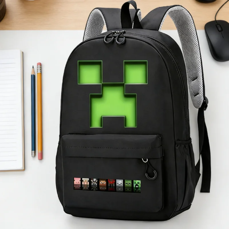 

Backpack Boys Girls School Bookbag Large-capacity Trend Knapsack Backpack Chicken Jockey Pixel Printed Laptop Bag Birthday Gift