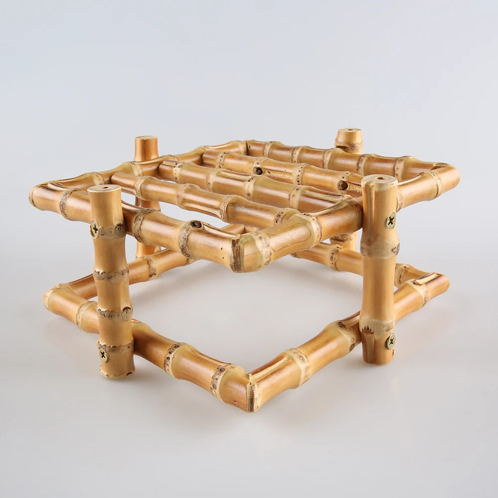 Towel Tray Vintage Unique Handmade KD Structure Knockdown Detachable Wood Rattan Bamboo Root Napkin Holder view 2
