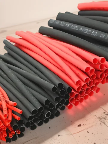 127pcs Black Red Heat Shrink Tubing 2:1 Assortment Polyolefin Tube Car Cable Sleeving Wrap Wire Kit