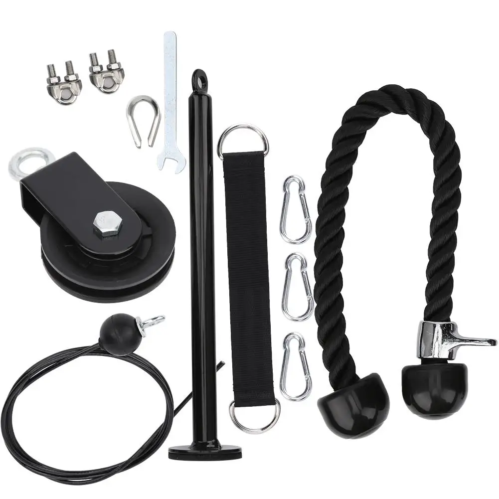 At-Home DIY Arm Strength Training Rope Set - Triceps Pulldown, Domestic Pulley System, Gym Equipment Kit