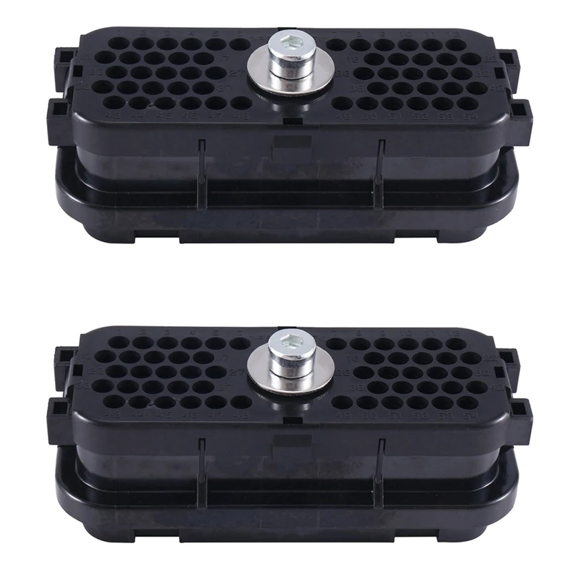 

2X 54Pin Black Waterproof Wiring Connector For E312C E312D E320C E320D Carter Excavator Computer Version Plug 153-2620