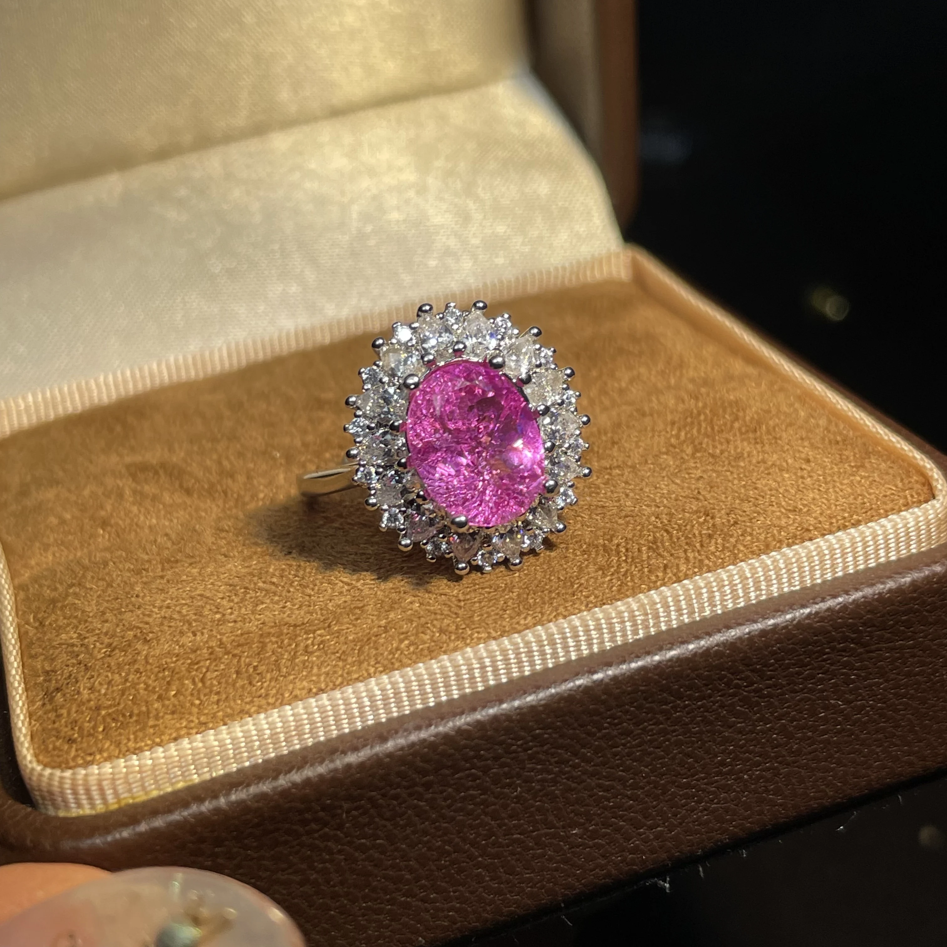 6Ct new shiny rubile color sapphire pure silver ring for women, light luxury jewelry, romantic gift for couples, 8*10mm 3