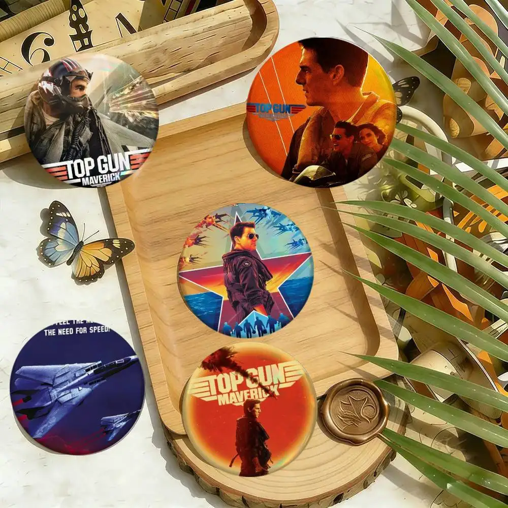 Movie T Top Gun Maverick Badges 25 32 44 58 75 Mm Round Cosplay Pin Bag Decor Fans Collect Friends Gifts Brooch Souvenir