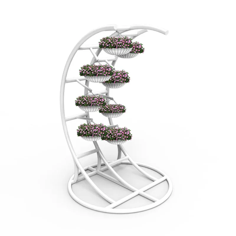 Flower watcher double Xuanyue large wrought iron flower stand street decoration combination multi-layer flower box