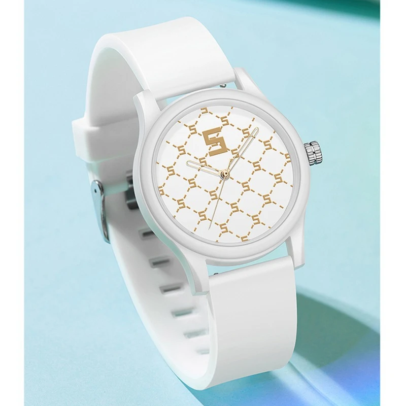 SANDA3219 قوس قزح شبكة سيليكون حزام ساعة الطالب أسلوب بسيط للغاية موضة الاتجاه مقاوم للماء الساعات للرجال Reloj Hombre