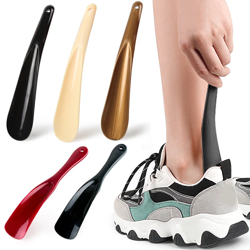 1PC 5Colors 19.5cm Shoe Horns Professional Black Plastic Shoe Horn Spoon Shape Shoehorn Shoe Lifter Flexible Sturdy Slip