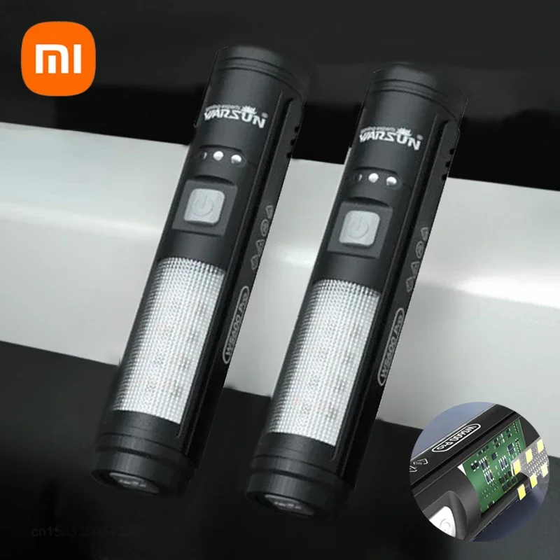 Xiaomi LED Flashlight Strong Light Rechargeable Home Strong Light Focusing Flashlight Outdoor Rechargeable Portable Flashlight