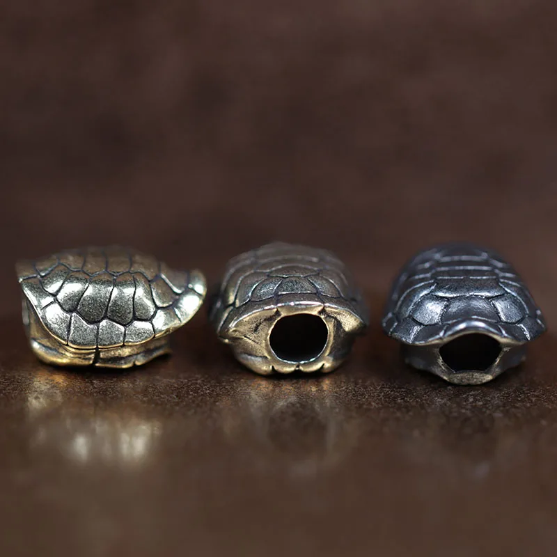 Turtle Shell Brass Knife Beads EDC DIY Paracord Woven Bracelets Lanyard Pendants Accessories Outdoor Tool Hangings Decors Gifts