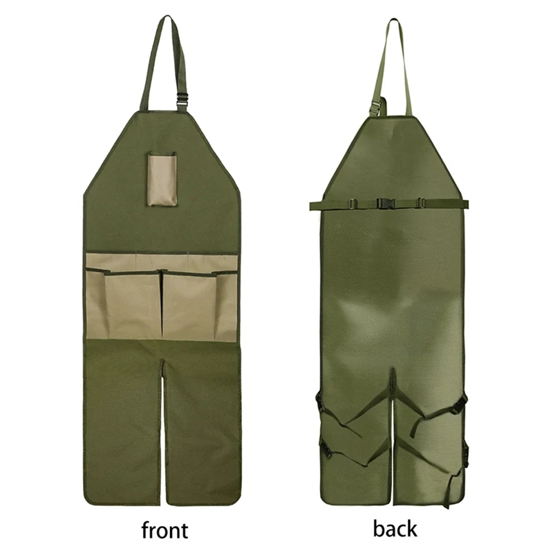 Wear-resistant Oxford Apron for Gardening Work Multiple Pockets for Small Tools Pruning Branches Picking Dirt-resistant