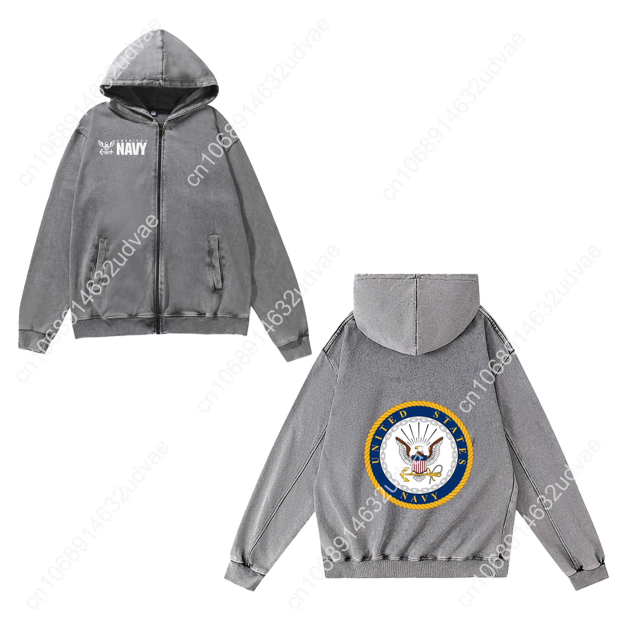 United States Navy Hoodies Retro Hooded Sweatshirt Man Woman Teenager Vintage Pullover Sweat Shirt with Pocket Customized Tops