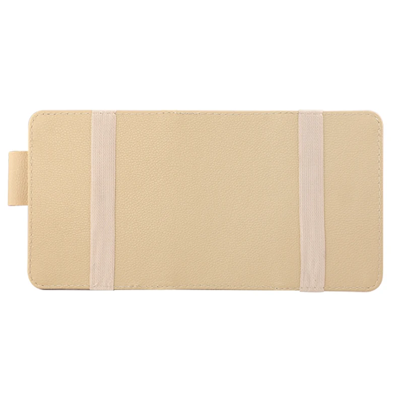 Car Sun Visor Organizer Storage Travel Document Holder With Multi-Pocket PU Leather Cards Receipts Pouch With Zip image 5