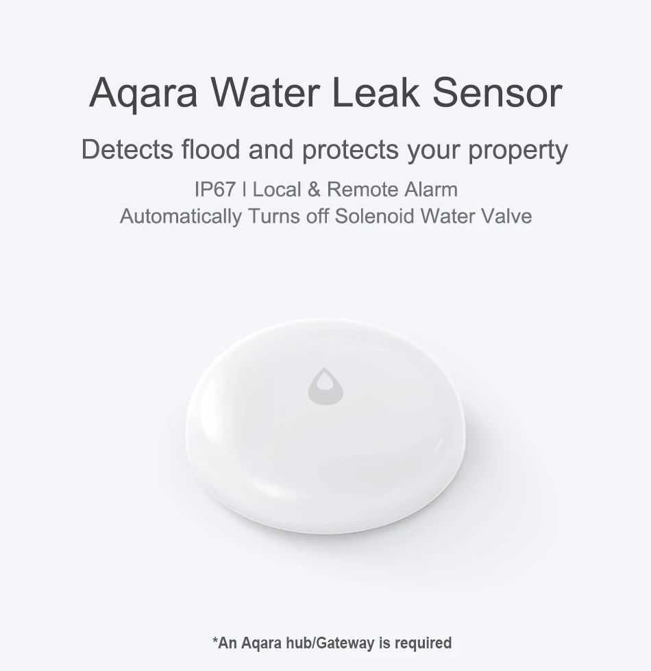 Aqara sensor de vazamento de água detector de vazamento de água sensor ip67 para casa alarme remoto sensor de segurança para mi casa homekit app