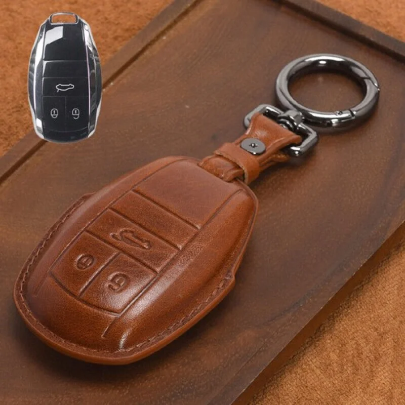 

A+ Genuine Leather Car Key Fob Case Cover For Bentley Flying Spur GT Bentayga 2018