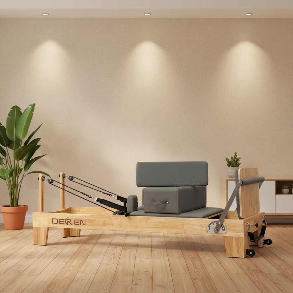

Premium Oak Wooden Pilates Reformer Home Exercise Equipment Eco-Friendly for Professional Yoga Pilates Studio Use