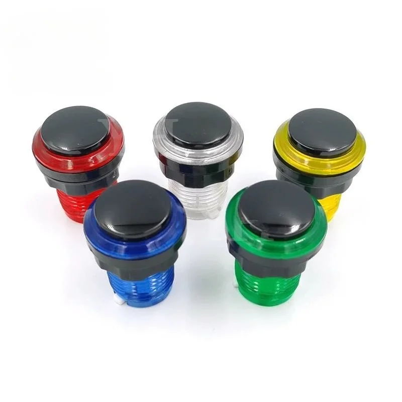 32mm Arcade Push Button Black LED Illuminated Full Color Transparent Round Switch for Coin Operated Game Machine