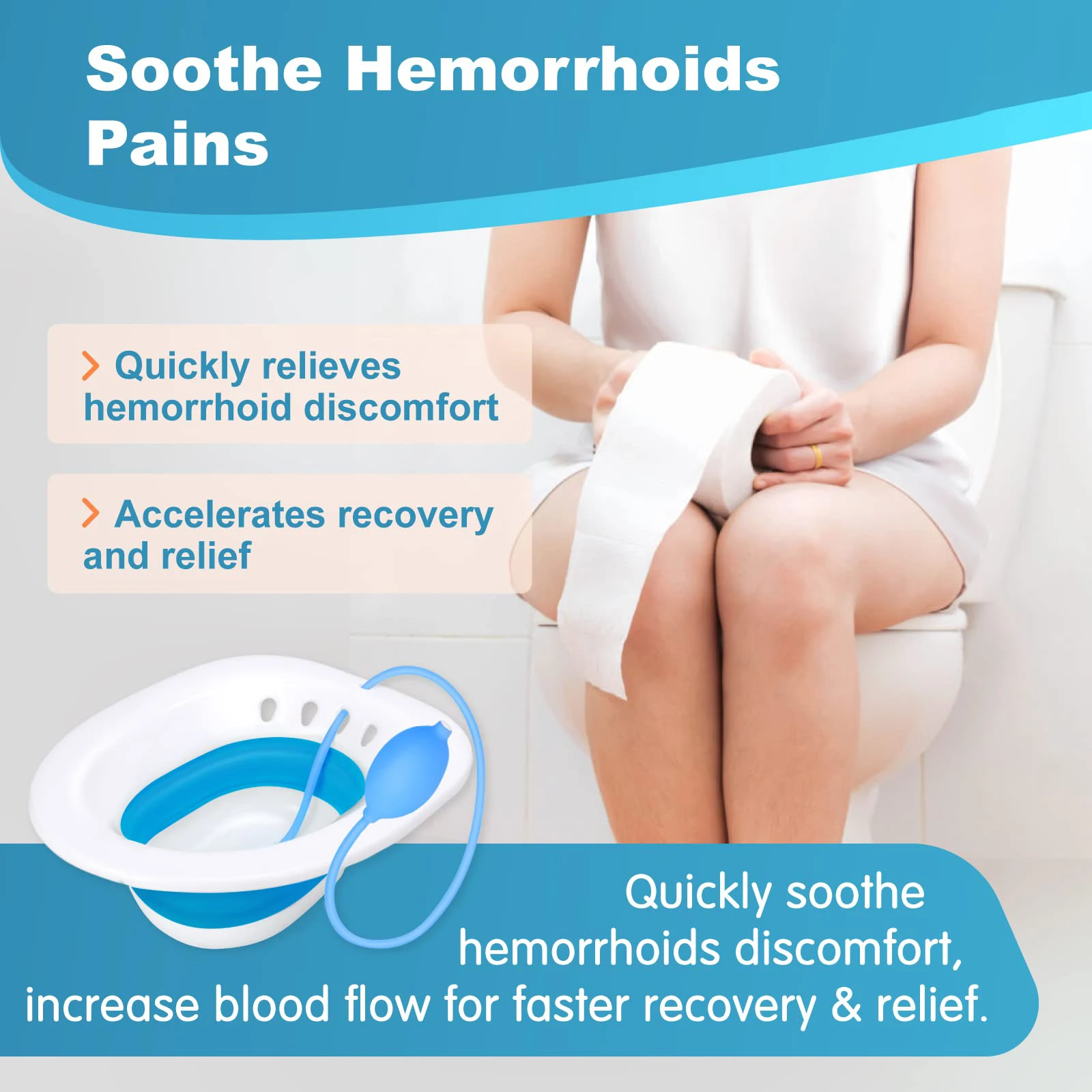 Sitz Bath Folding Portable Bidet For Maternity Self-Cleaning Private Parts Postpartum Care Bath Hemorrhoid Treatment Bidet