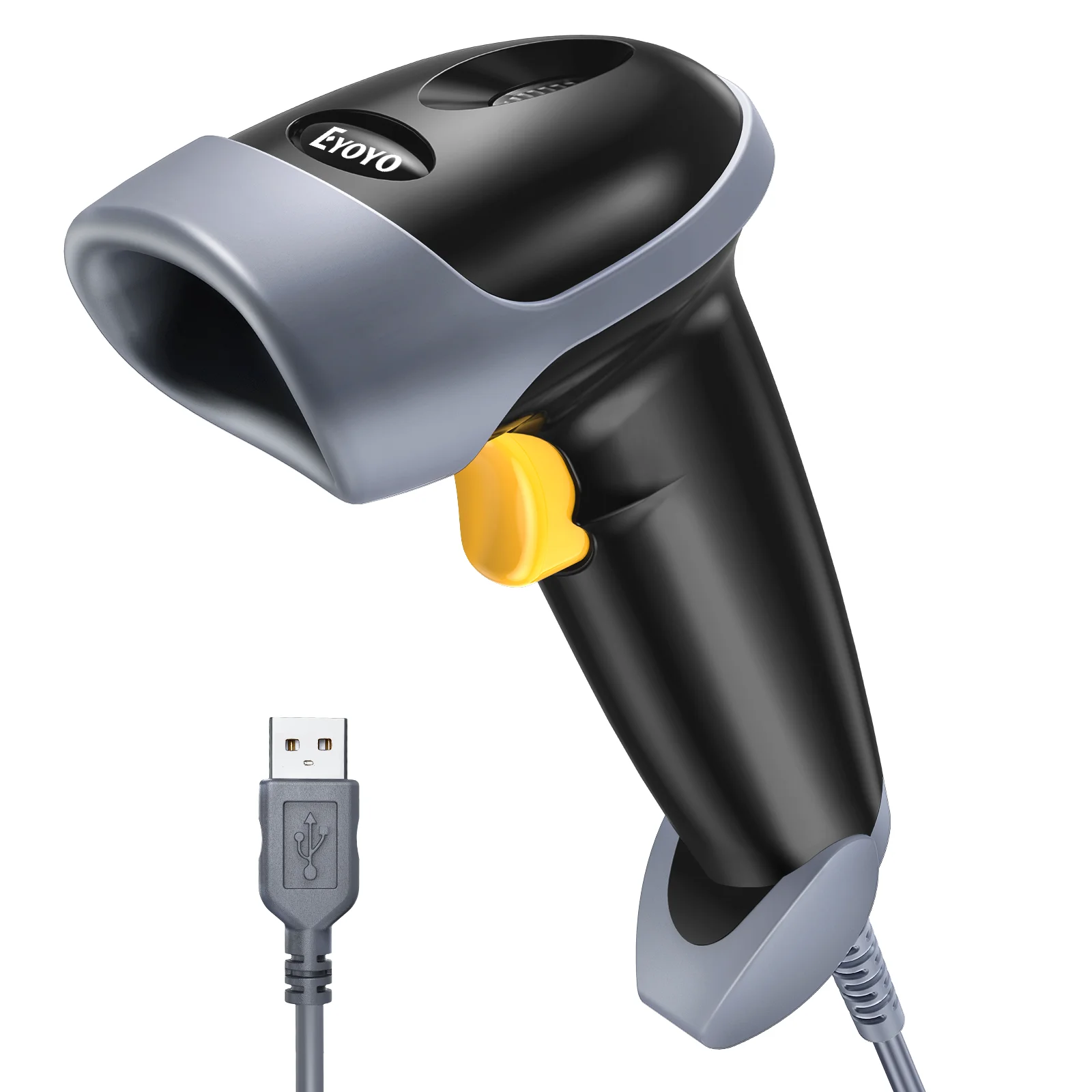 Scanner di codici a barre portatile 2D Eyoyo, lettore di codici a barre USB con cavo, lettura di codici a barre 1D e QR su schermo, modalità di scansione continua/automatica, compatibile con iOS,