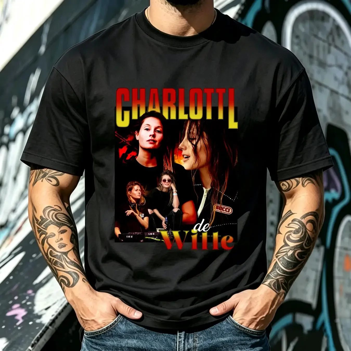 washed T Shirt Charlotte de Witte Techno Trance Music DJ Dance House Rave long or short sleeves vintage Washed Slightly homme