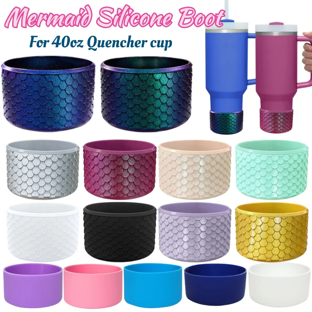 7.5cm Silicone Boot for 40 oz Tumbler Quencher Adventure Tumbler Handle Bottom Sleeve for Ice Flow Flip 30oz 20oz Water Bottle