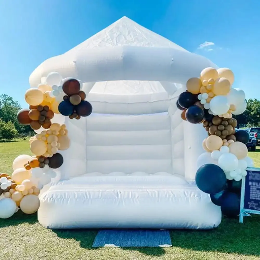 White Bounce House, Equipped With Hair Dryer, Large Portable Ball Pool And Spacious, Suitable For Children Aged 3-12 Years Old