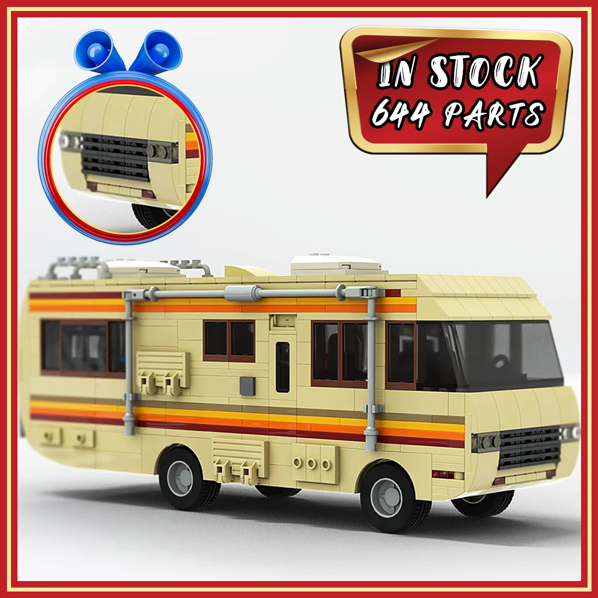 

Classic Retro Camper Van Building Blocks Set, MOC-20606 DIY Assembly RV Model Kit, Display Model Gift Toy for Kids Boys