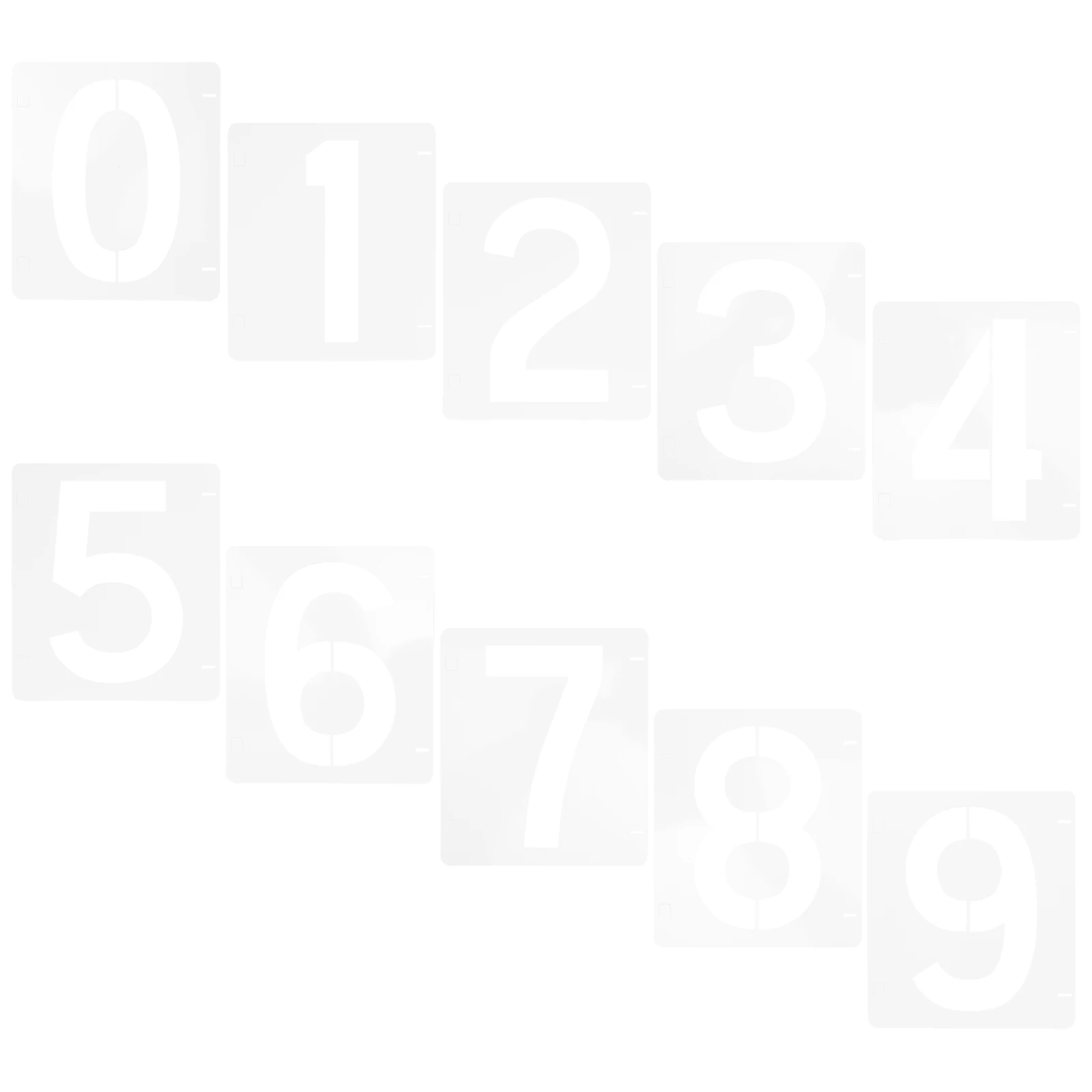 Juego de plantillas de números de 10 Uds., plantillas de dirección de plástico reutilizables, plantillas de pared para pintar recortes decorativos fáciles