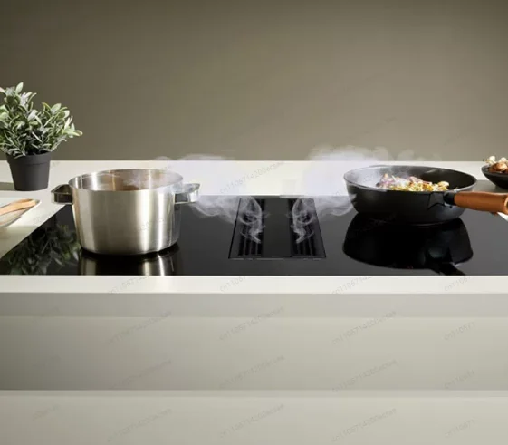 Induction cooker range hood integrated pumping side lower suction and discharge embedded machine domestic circulation