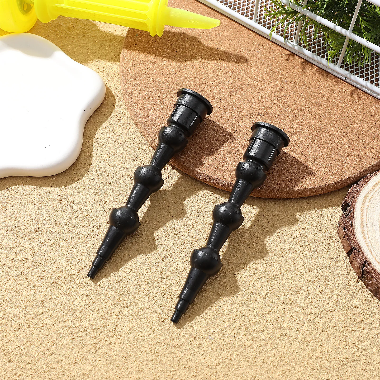 2pcs Flexible Caulk Tips Grout Tool Extendable Angle Nozzles For Corners Bathrooms 360 Sealing High Strength Abs Glue Coating