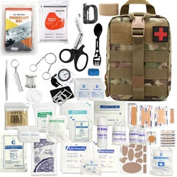 315 Pieces First Aid Kit, Tactical Survival Kit Camping, Hunting, Hiking, etc. Multi-Purpose Portable Mountaineering Bag