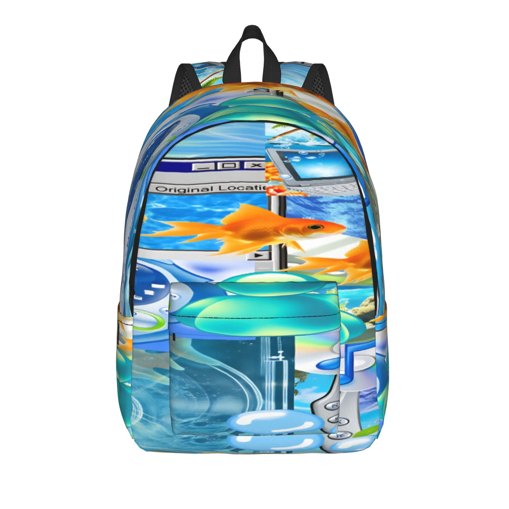 

Frutiger Aero Backpack Travel Backpacks Unisex Design Big High School Bags Modern Rucksack