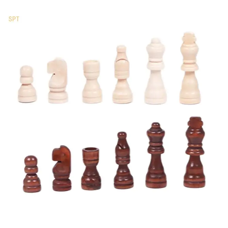 32Pcs Portable Chess Pieces International Chess Figures for Adults or Children 714F