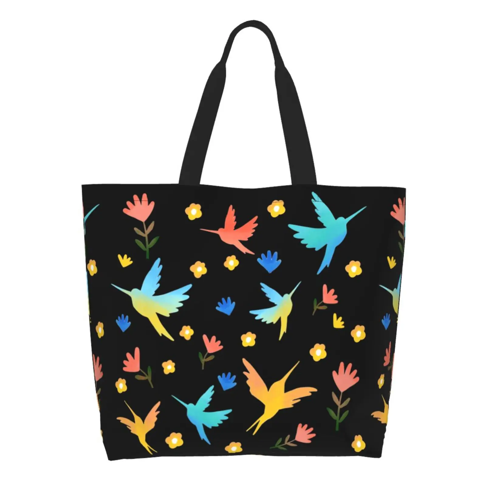 

Hummingbird Pattern Vintage Woman Tote Bag Shoulder Handbag Shopping Grocery Bag Reusable Shopping Bag