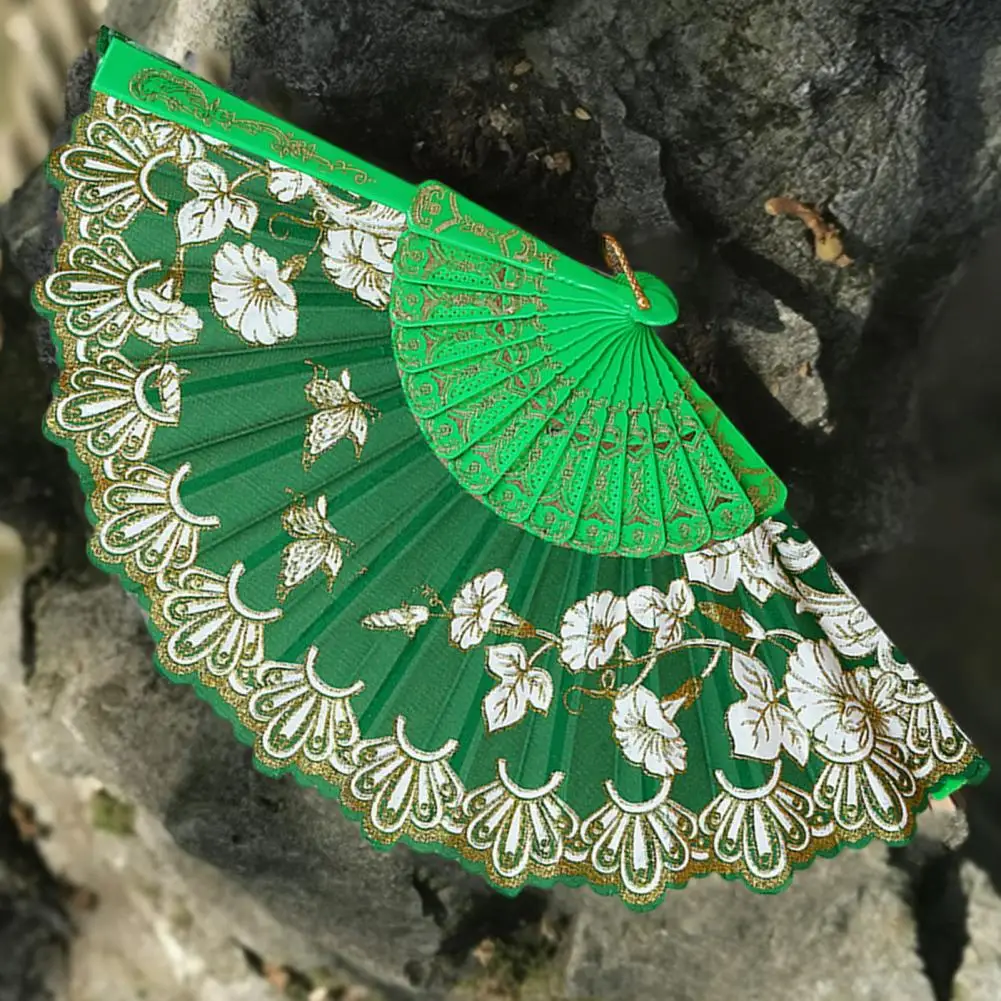 Vintage Silk Handheld Fan Art Craft Gift Retro Chinese Japanese Collapsible Fan Home Decoration Ornaments Dance Hand Fan