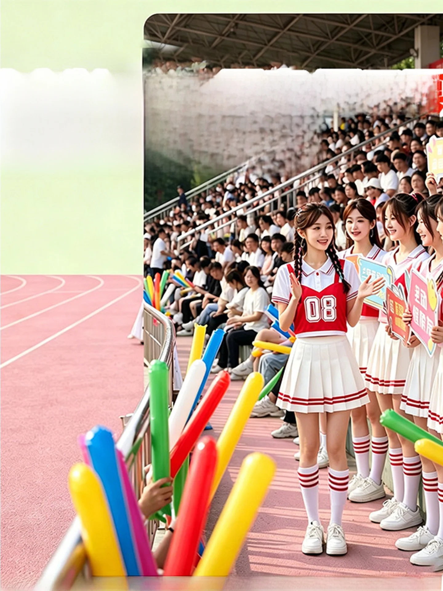 Kpop Female Group Performance Outfit Summer Student Cheerleading Competition Gymnastics Aerobics Group Show Set Polyester