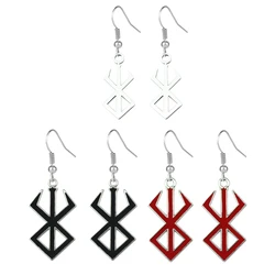 Japanese Anime Berserk Brand of Sacrifice Earrings Pendant Black Swordsman Guts Metal Cosplay Toys Jewelry Gifts