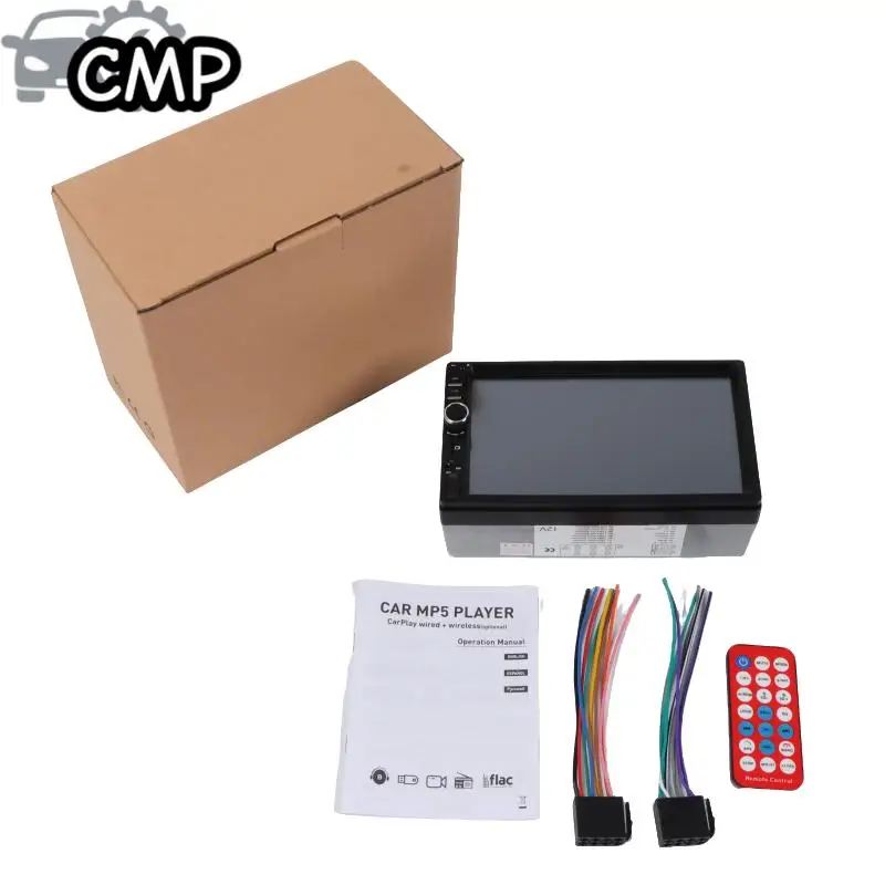 

7'' HD Car Dual Spindle MP5 Card Insertion Machine Carplay Bluetooth Touch Screen Dual-DIN F7018C Car Touch Screen Accessories