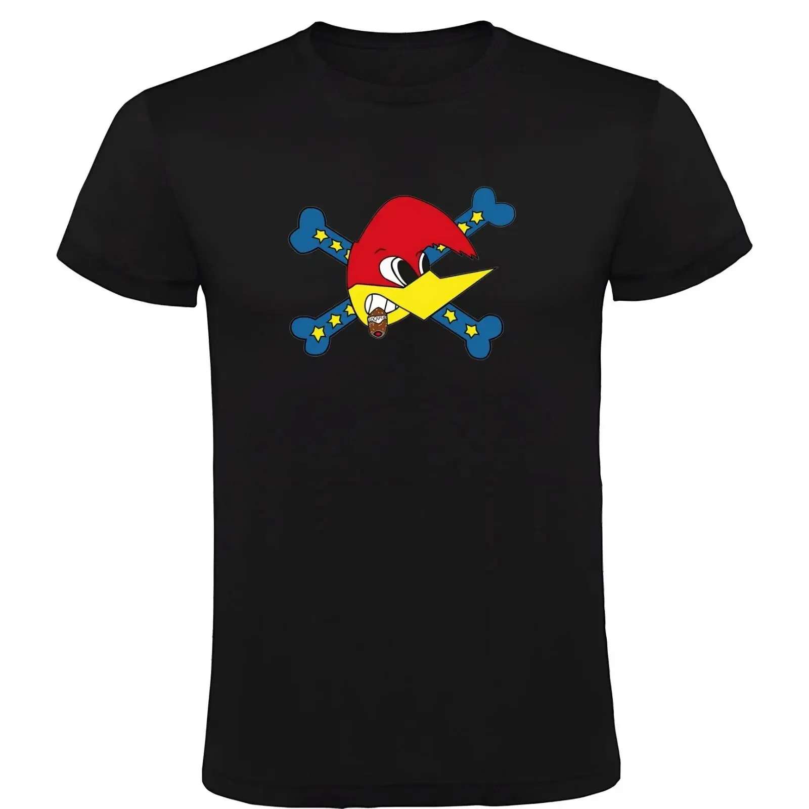 Camiseta Negra Loquillo con Logotipo para Hombre 100 Algodón Tallas S a XXL vintage Washed Comfortable Stretched streetwear