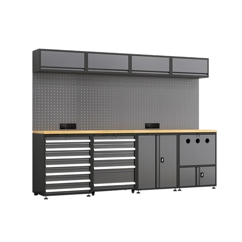 

Auto repair workstation cabinet combination unit gray maintenance table