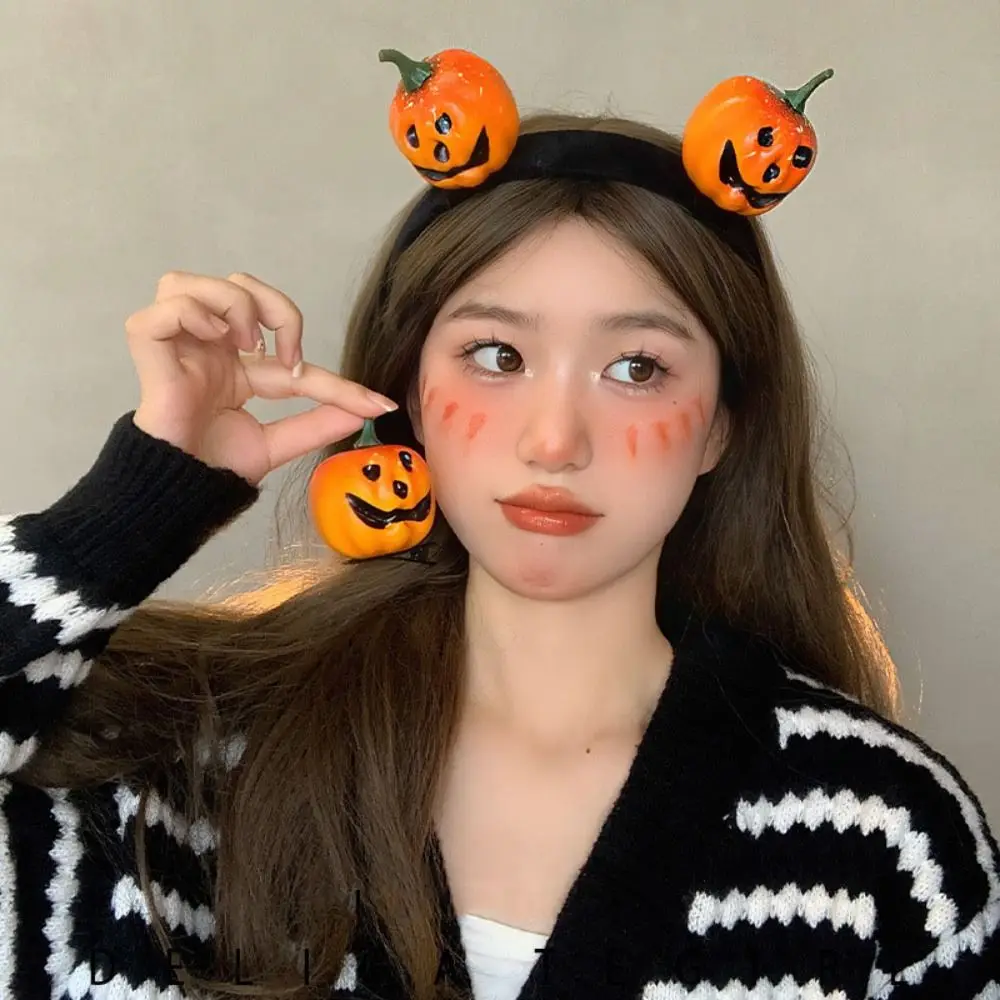 

Cute Simulation Pumpkin Hair Clip Hairband Foam Halloween Hairpin Hair Accessories Headdress Halloween Headband Ladies