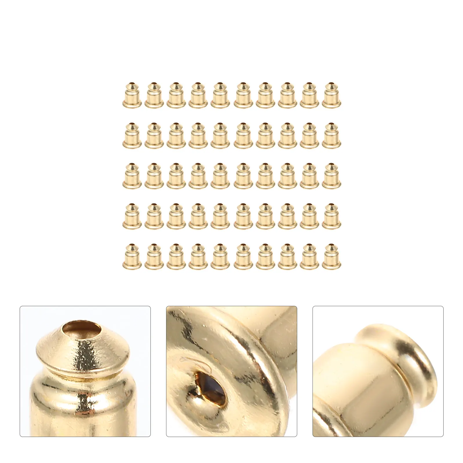

100pcs Copper Earring Backs Safe Smooth Corners Large Quantity Jewelry Making DIY Gifts Light Weight Practical Supplies
