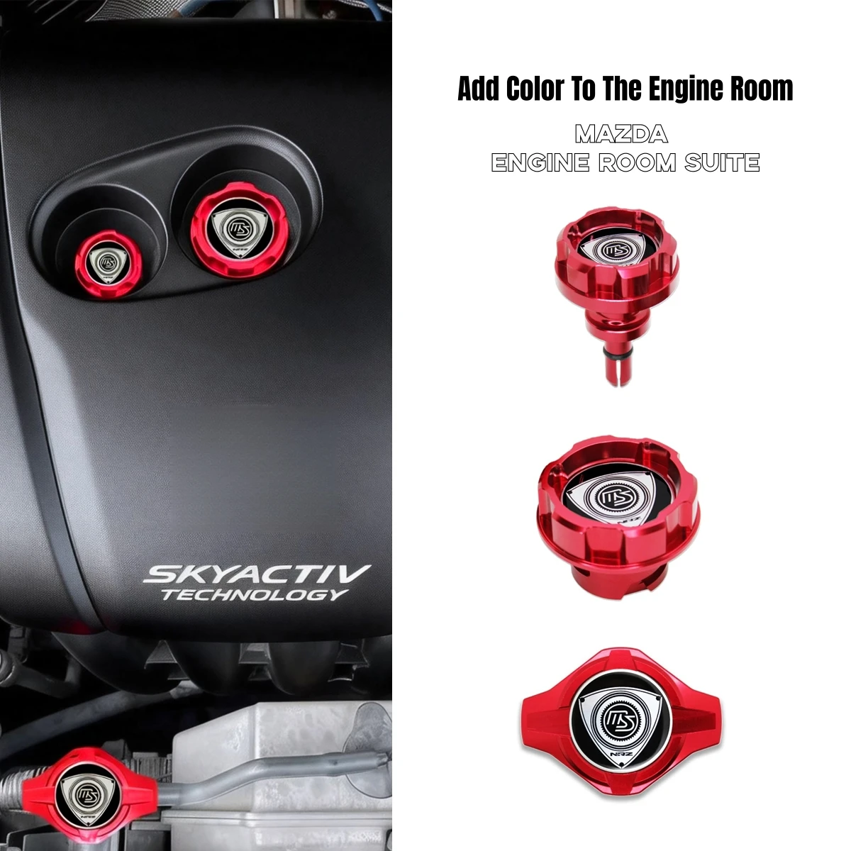 Tapa de aceite de motor de aluminio para MAZDASPEED MAZDA 2,3,5,6 MAZDA6 WAGON MIATA MX-5 CX-3 CX-5 ATENZA CX-30 Axela accesorios de coche JDM