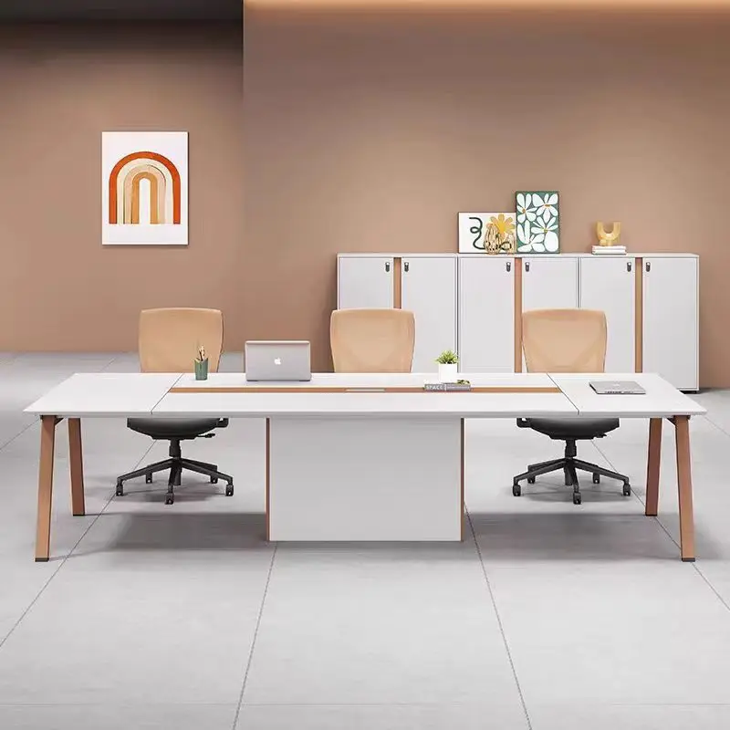 Simple workbench desk meeting long table simple modern table and chair combination
