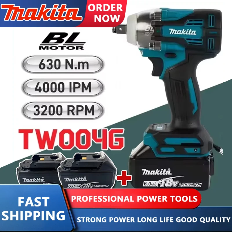 

Makita TW004G 630N.m Бесщеточная отвертка Аккумуляторная электрическая отвертка Перезаряжаемая дрель-шуруповерт для батареи 18 В