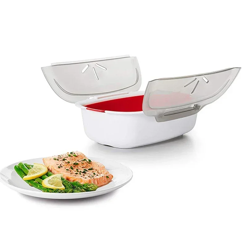 

Steam Case Plastic Steamer With Lid Microwave Oven Steamer For Steamed Bread Bun Dumpling Fish Kitchen Tools Cooking Tools Ljiao