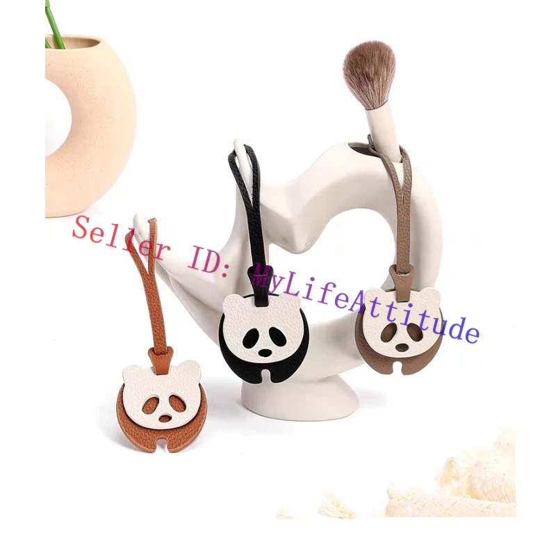 

Grained Calfskin Lovely Panda Bag Charm Hanging Decoration Ornament For Handbag Backpack Car Purse Key Chain 4 Colors