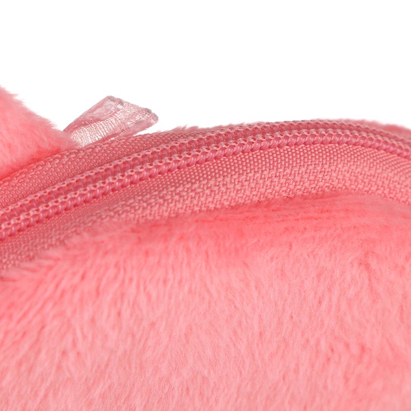 Portamonete da donna in peluche rosa con squalo portamonete carino con cerniera portamonete tridimensionale in peluche portamonete per cuffie