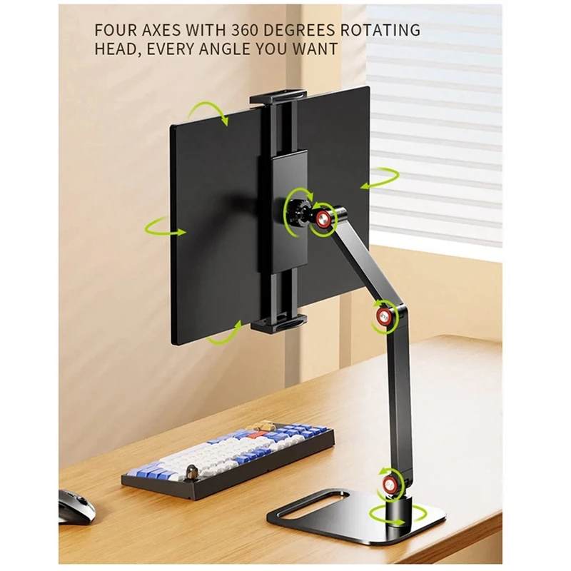 Portable Monitor Stand Adjustable 360° Swivel Bracket Tablet Holder Compatible With Tablet Desktop Clamp Stand Easy To Use